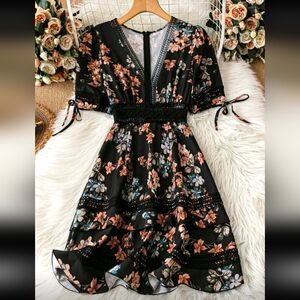 Black Lacy Floral Dress
